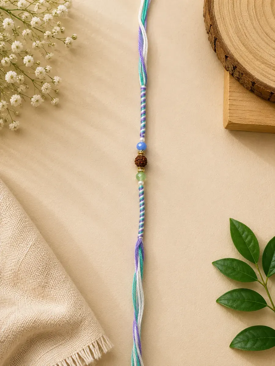 Pastel Rudraksha Rakhi