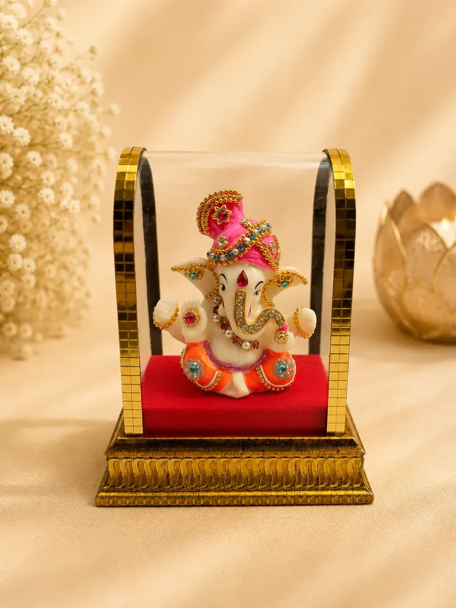 Premium Lord Ganesha Idol with Acrylic Display Case
