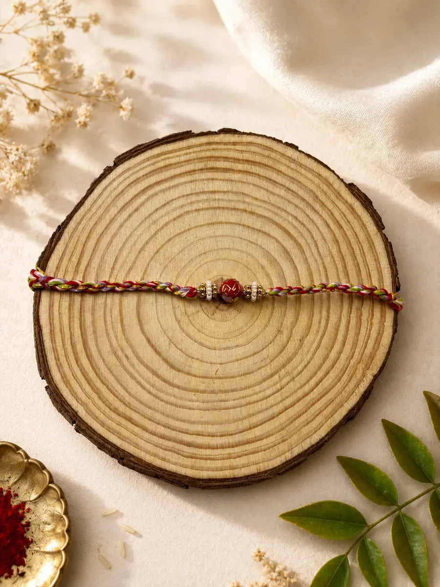 Traditional Multicolor Beaded Rakhi