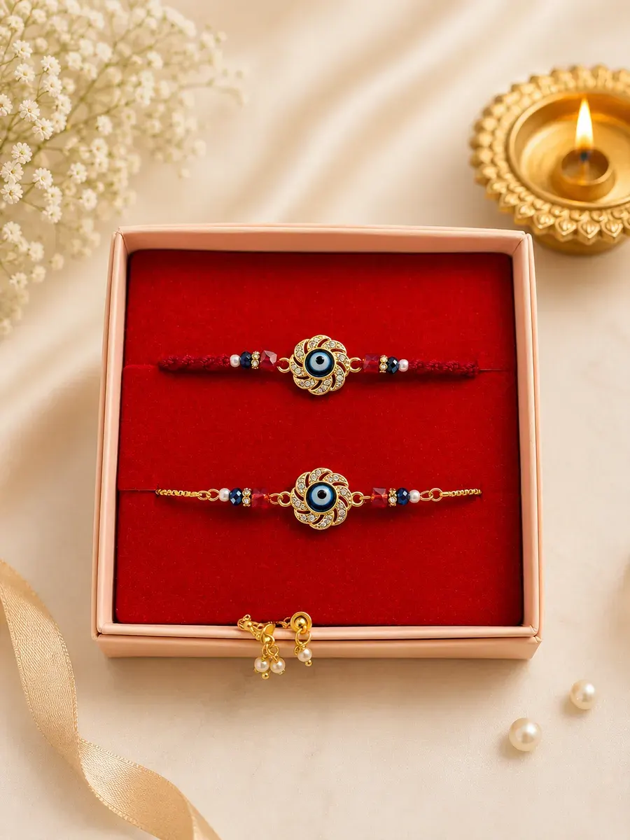 Evil Eye Couple Rakhi Set