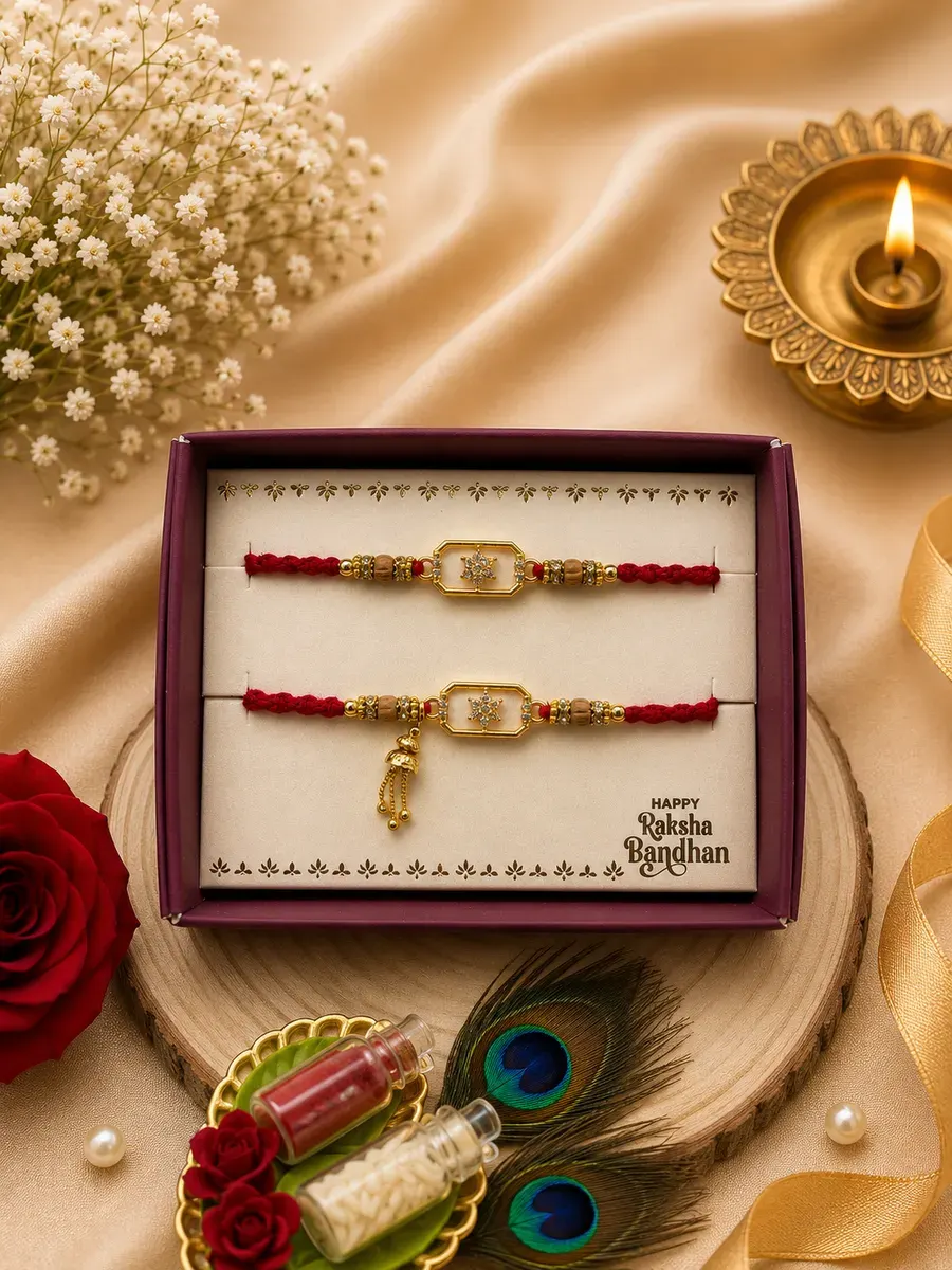 Traditional Star Couple Rakhi Set