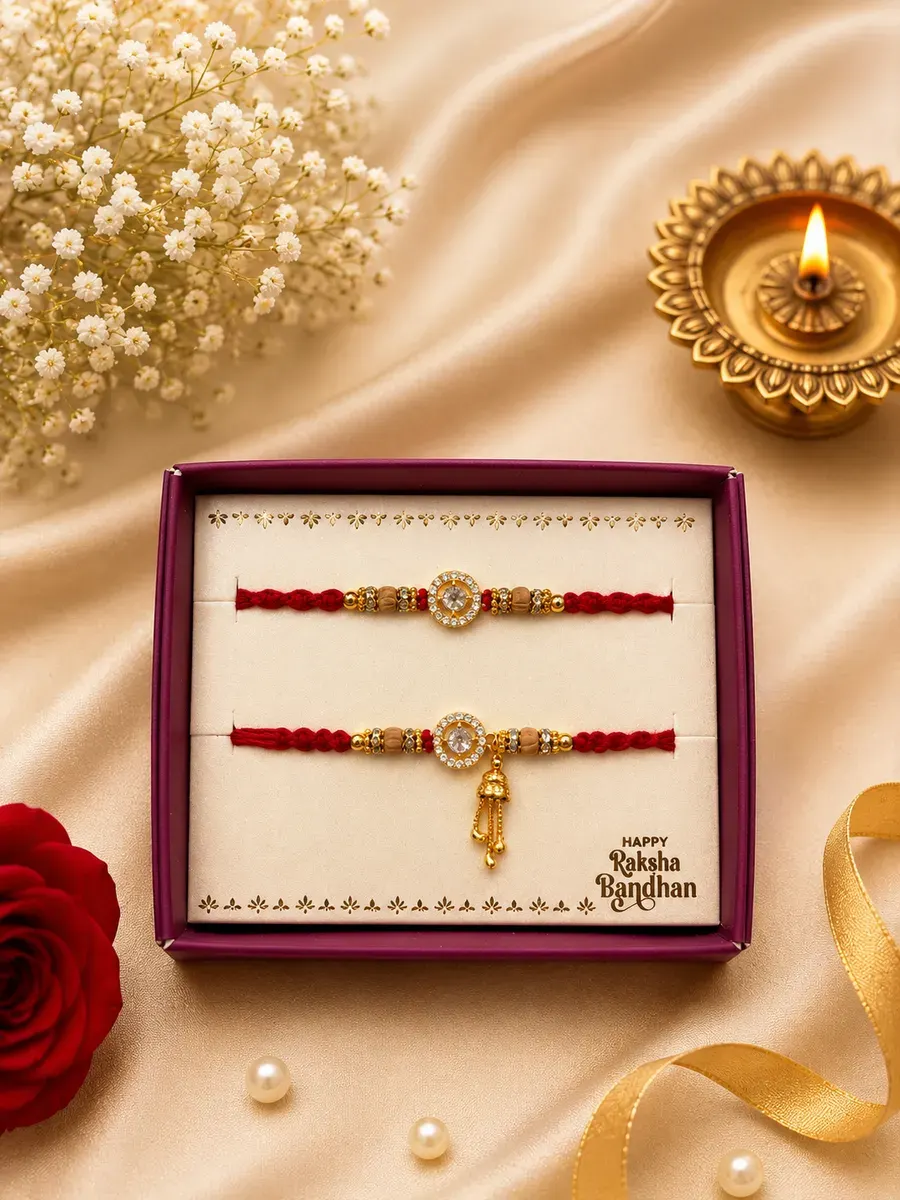 Classic Stone Couple Rakhi Set