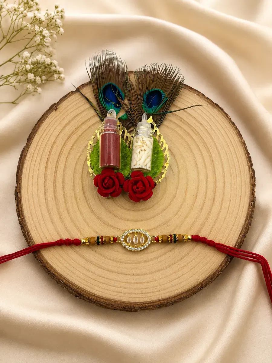 Oval AD Pendant Rakhi