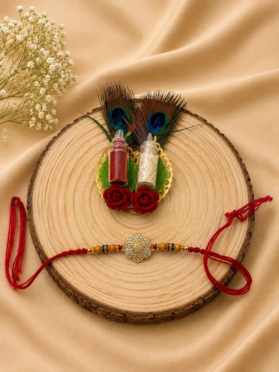 Floral AD Pendant Rakhi
