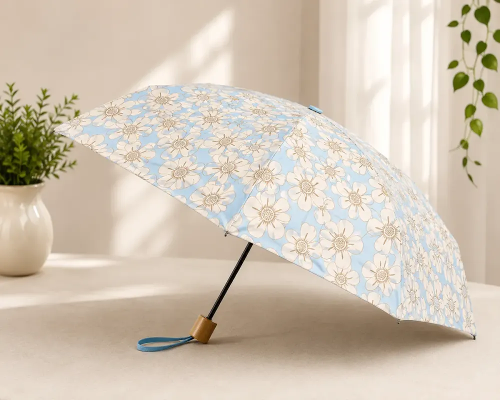 Sky Bloom Floral Compact Umbrella