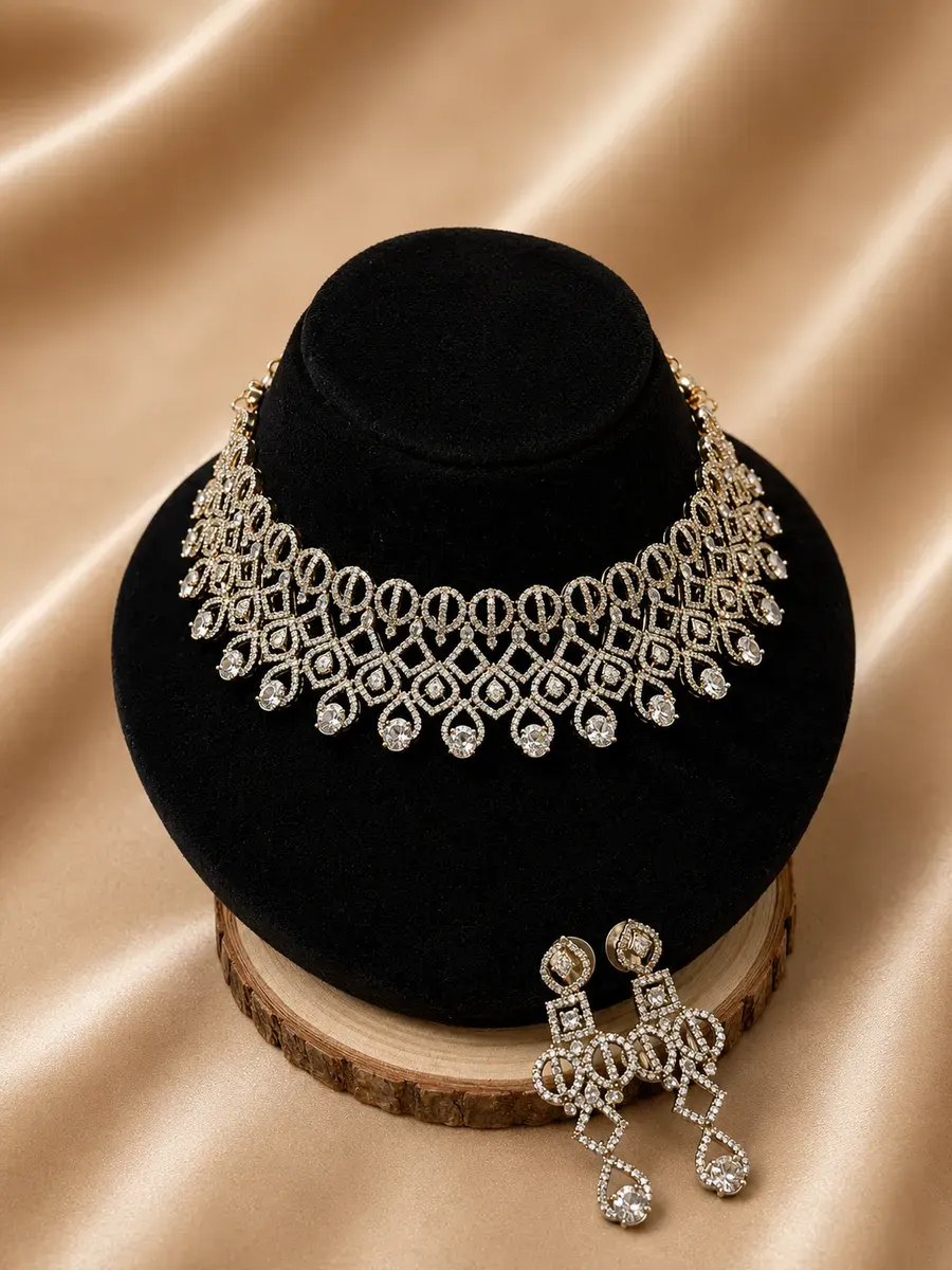Diamond Look Crystal Choker Set