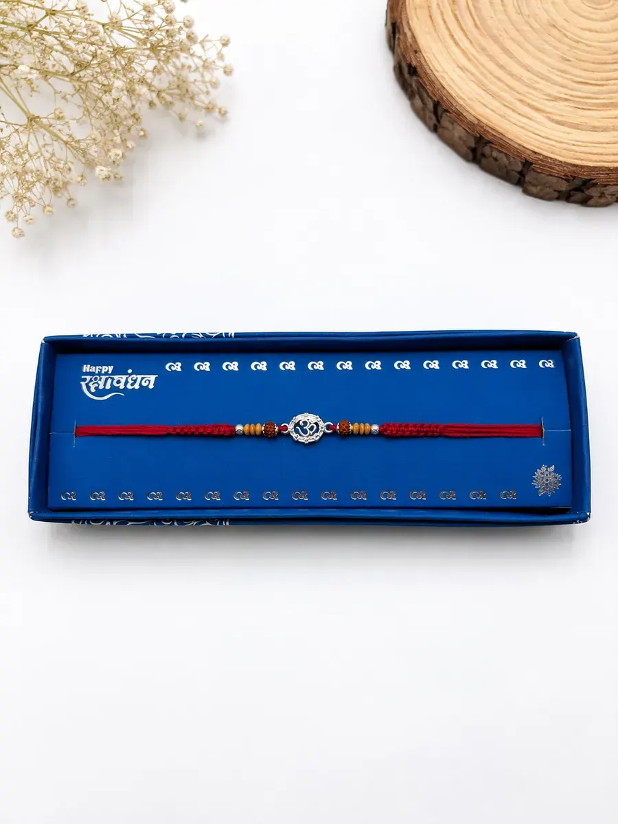 Om Silver Rakhi