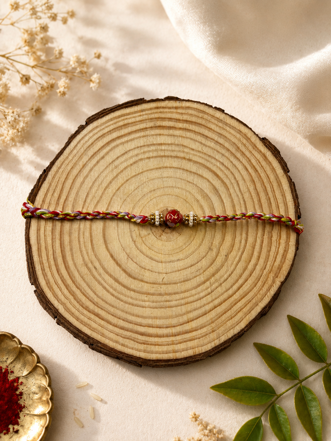Traditional Multicolor Beaded Rakhi