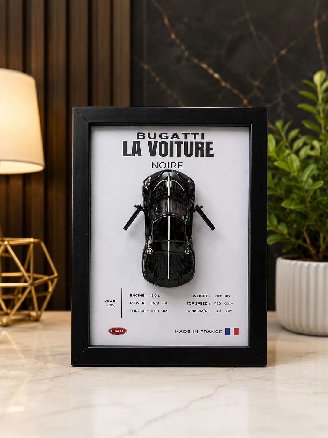 Bugatti La Voiture Noire 3D Shadow Box Frame